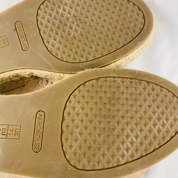 Aerosoles Dusty Pink Suede Espadrille Slide Platform Sandals Size 7.5 - Picture 8 of 10